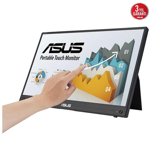 ASUS 16" DOKUNMATIK ZENSCREEN MB16AMTR 5MS 60HZ mHDMI-USBC BATARYALI TAŞINABİLİR MONİTÖR - Resim 3