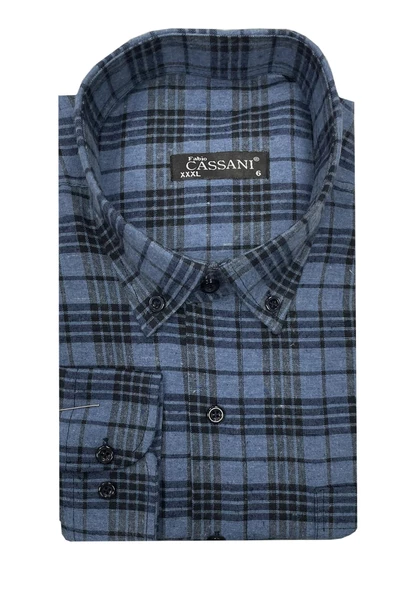 Fabio Cassani Büyük Beden Kışlık Kaşmir Erkek Gömlek-6947