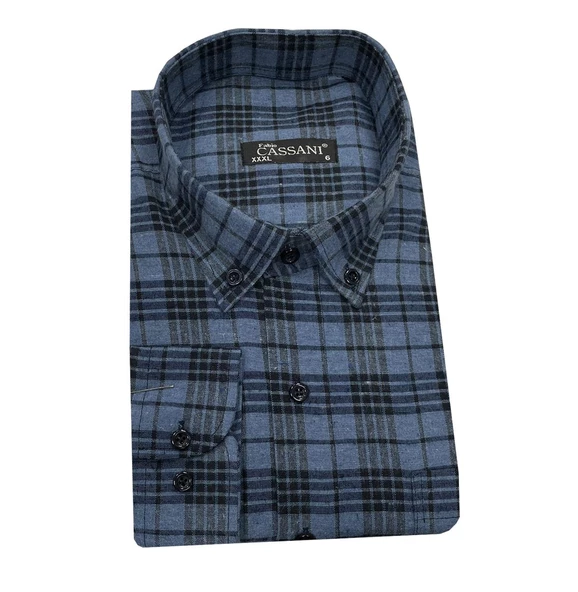 Fabio Cassani Büyük Beden Kışlık Kaşmir Erkek Gömlek-6947 - 2