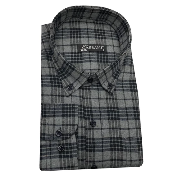 Fabio Cassani Büyük Beden Kışlık Kaşmir Erkek Gömlek-6948 - 2