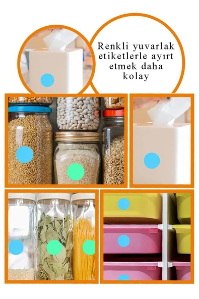 25 mm Renkli Hazır Yuvarlak Etiket 100 lü 1 Paket Mix Color Ofis Etiketleri Kendinden Yapışkanlı Nokta Etiket - 2