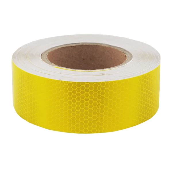 Petekli Reflektif Fosfor Şerit Bant Reflektör Sarı 5cm x 25 Metre