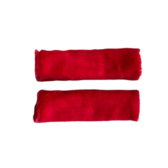 Peluş Seyahat Emniyet Kemer Pedi Kılıfı 2'li Kırmızı