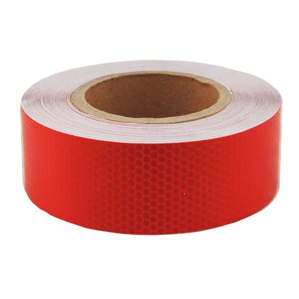 Petekli Reflektif Fosfor Şerit Bant Reflektör Kırmızı 5cm x 25 Metre ürün görseli