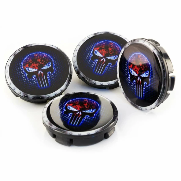 Punisher Damla Geçme Jant Göbeği Neon Mor 4'lü 55mm