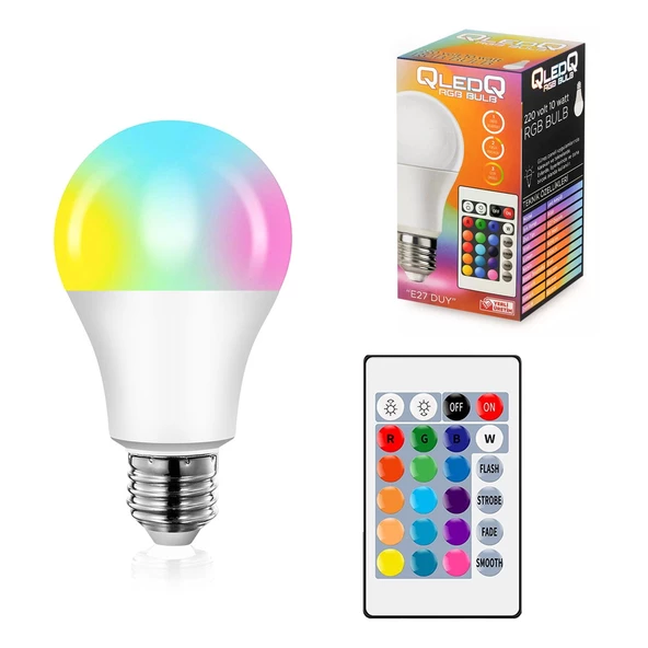 RGB Led Ampül Kumandalı Animasyonlu E27 Duy 220V 10W ürün görseli