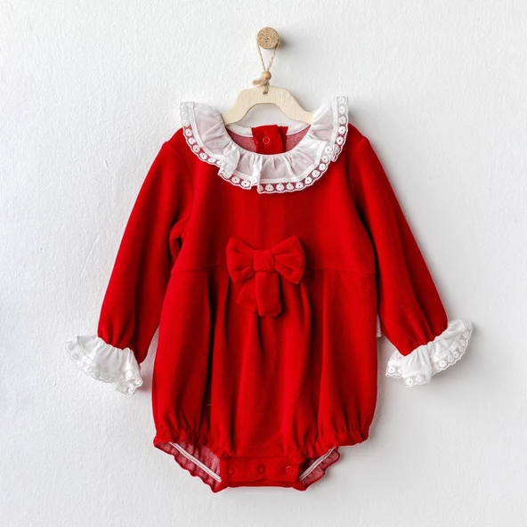 Andywawa AC25323 Happy Newyear Kadife Bebe Tulum Red