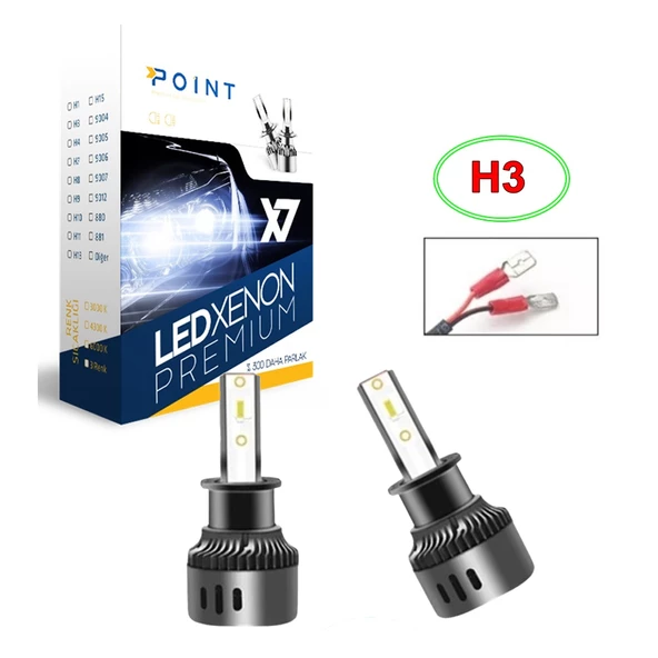 X7 Premium Led Xenon H3 Mini Slim Şimşek Etkili Garantili Beyaz