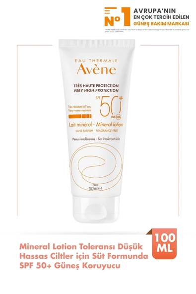 Avene Mineral Lotion Toleransı Düşük Hassas Ciltler için Süt Formunda SPF 50+ Güneş Koruyucu 100 ml