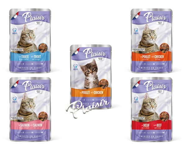 Plaisir 100Gr Pouch Chicken and Liver Tavuk Etli Ciğerli 4Adet Kedi Maması - Resim 5