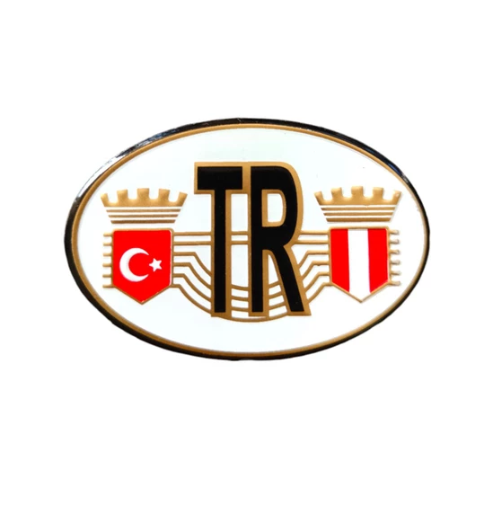 TR Türkiye Bayraklı Oval Metal Etiket Sticker Kırmızı ürün görseli
