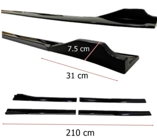 Universal Flaplı Yan Marşpiyel Altı Lip 8 Parça Siyah Sarı - 3