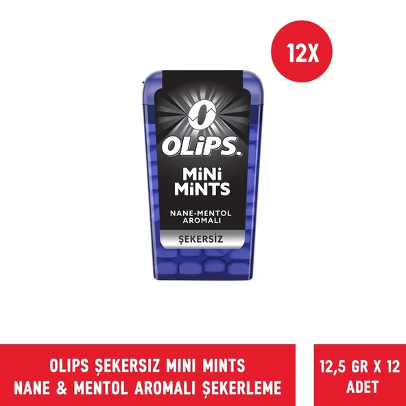 Olips Mini Mints Şekersiz Nane & Mentol Aromalı Şekerleme 12,5 gr - 12 Adet - 2