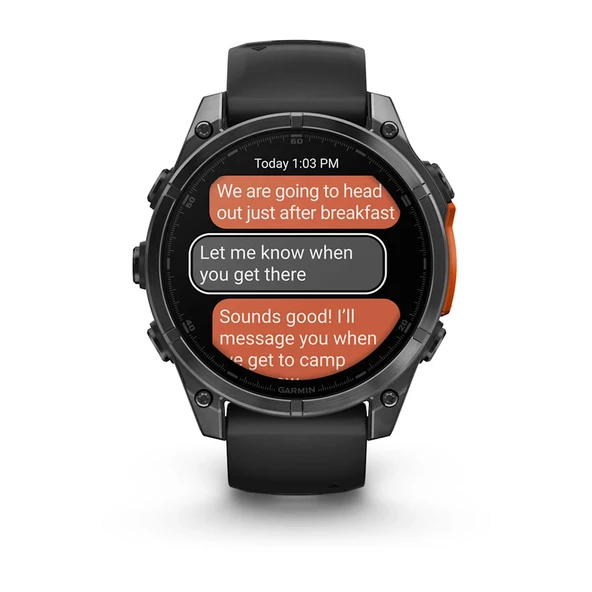 Garmin Fenix 8 - 47 mm AMOLED - Slate Gri Siyah Silikon Kayışlı - 5