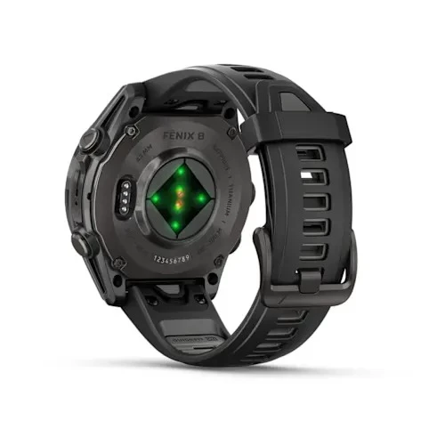 Garmin Fenix 8 - 43 mm AMOLED Sapphire Karbon gri DLC titanyum Siyah/Gri Silikon Kayışlı - 8