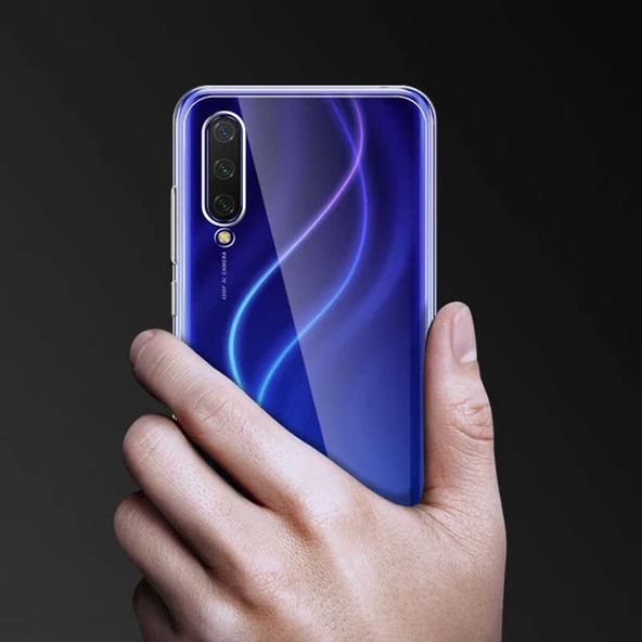 Xiaomi Mi 9 Lite - Kılıf Şeffaf Soft Slim Fitt Süper Silikon Kapak - Resim 4