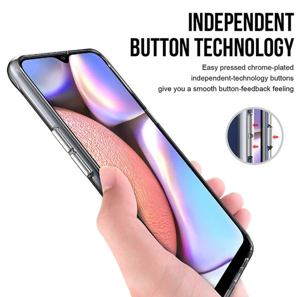 Samsung Galaxy A10S - Kılıf Şeffaf Sert Koruyucu Gard Silikon - Resim 7