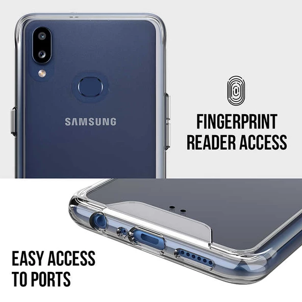 Samsung Galaxy A10S - Kılıf Şeffaf Sert Koruyucu Gard Silikon - Resim 6