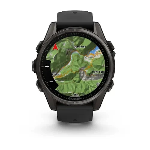 Garmin Fenix 8 - 43 mm AMOLED Sapphire Karbon gri DLC titanyum Siyah/Gri Silikon Kayışlı - 5