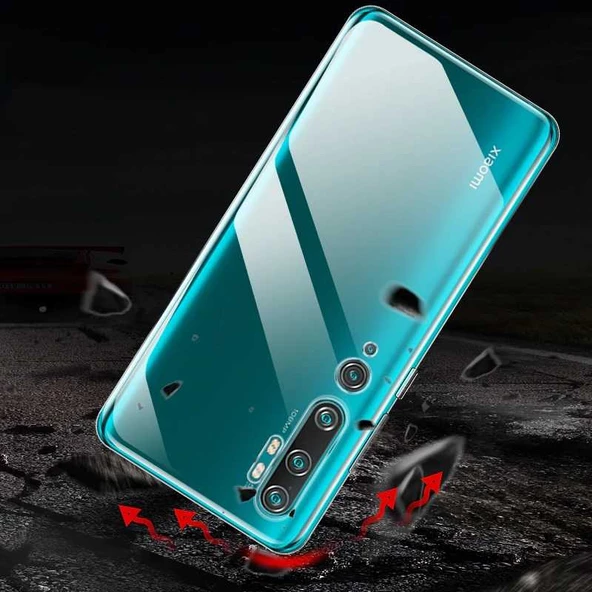 Xiaomi Mi Note 10 - Kılıf Şeffaf Soft Slim Fitt Süper Silikon Kapak - Resim 3