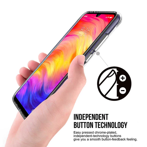 Xiaomi Redmi Note 7 - Kılıf Şeffaf Sert Koruyucu Gard Silikon - 3