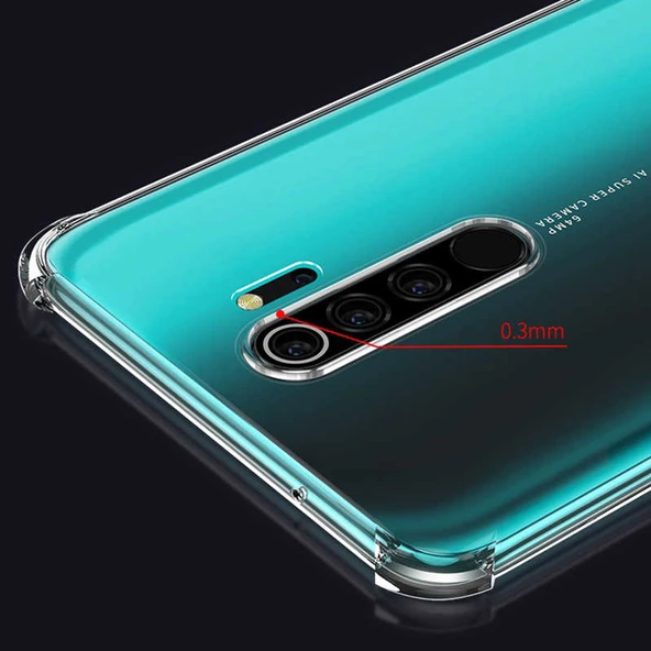 Xiaomi Redmi Note 8 Pro - Kılıf Kenar Köşe Korumalı Nitro Anti Shock Silikon