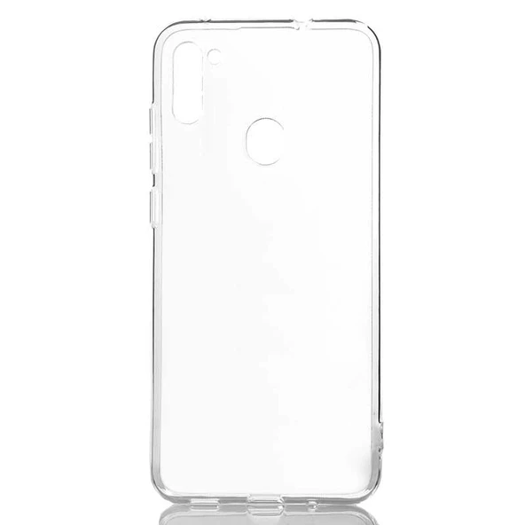 Samsung Galaxy A11 - Kılıf Şeffaf Soft Slim Fitt Süper Silikon Kapak - Resim 2