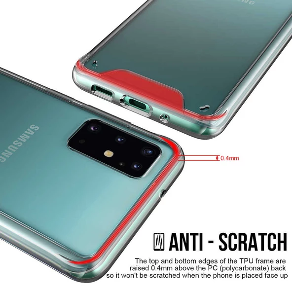 Samsung Galaxy S20 Plus - Kılıf Şeffaf Sert Koruyucu Gard Silikon - 7