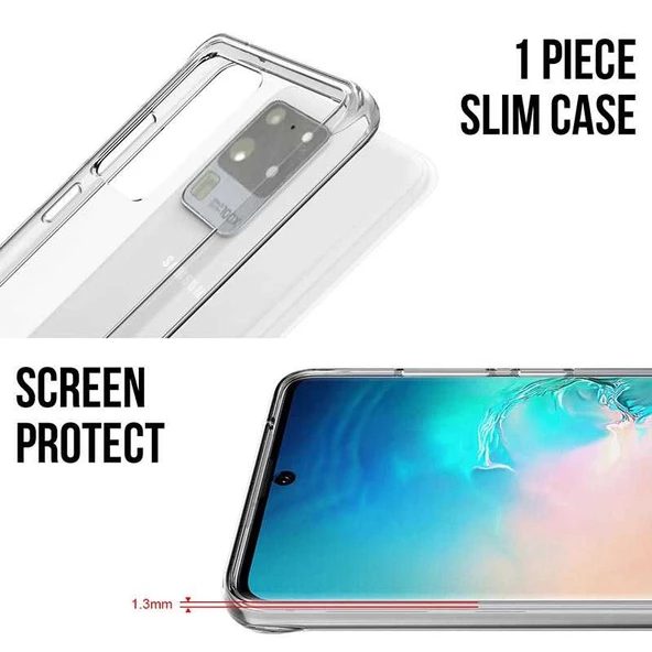 Samsung Galaxy S20 Ultra - Kılıf Şeffaf Sert Koruyucu Gard Silikon - Resim 6