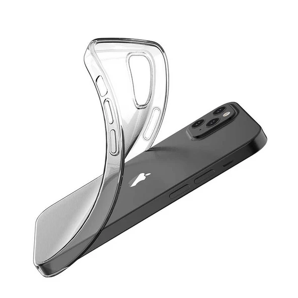 Apple iPhone 12 Mini - Kılıf Şeffaf Soft Slim Fitt Süper Silikon Kapak - 2