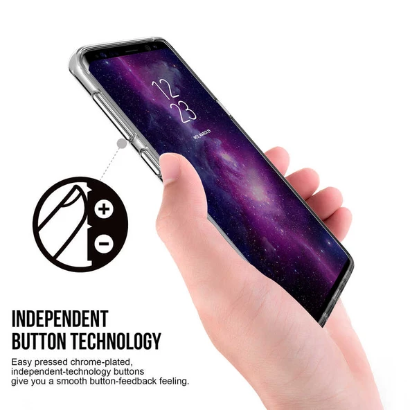 Samsung Galaxy S9 - Kılıf Şeffaf Sert Koruyucu Gard Silikon - Resim 4