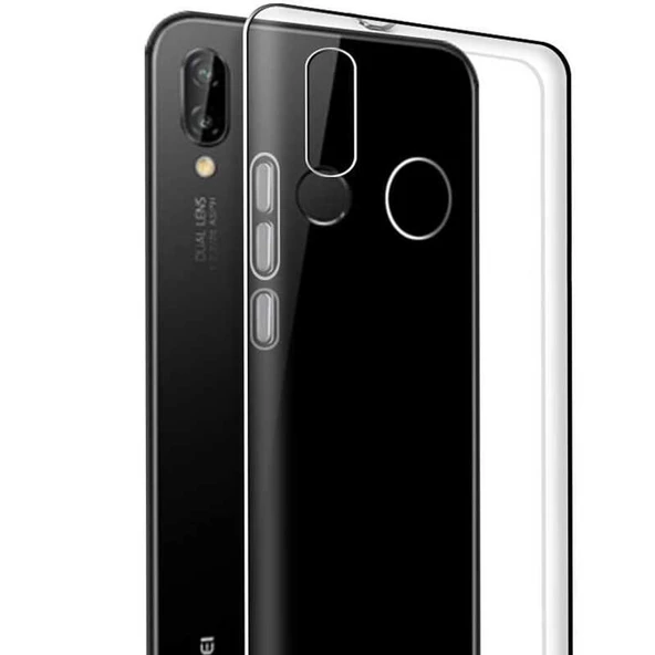 Huawei P20 Lite - Kılıf Şeffaf Soft Slim Fitt Süper Silikon Kapak - Resim 2