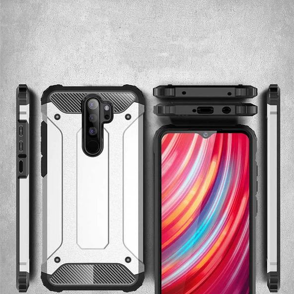 Xiaomi Redmi Note 8 Pro - Kılıf Çift Katman Zırh Tank Crash Military Kapak - 4