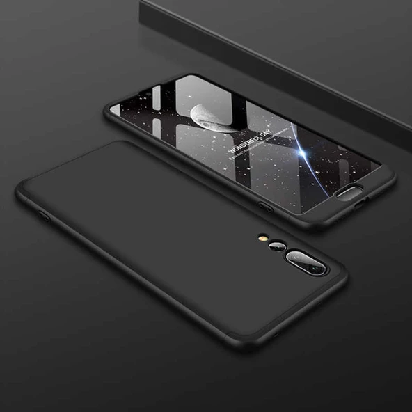 Huawei P20 Pro - Kılıf Parmak izi Yapmayan 3 Parça Ays Kapak