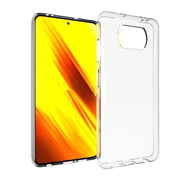 Xiaomi Poco X3 - Kılıf Şeffaf Soft Slim Fitt Süper Silikon Kapak