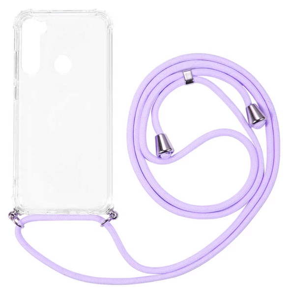 Xiaomi Redmi Note 8 - Kılıf Şeffaf İp Askılı Koruyucu X-rop Kapak