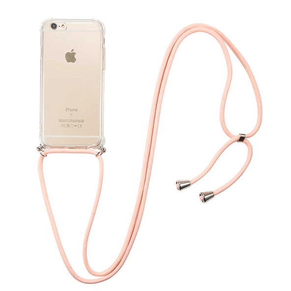 Apple iPhone 6 - Kılıf Şeffaf İp Askılı Koruyucu X-rop Kapak - Resim 2