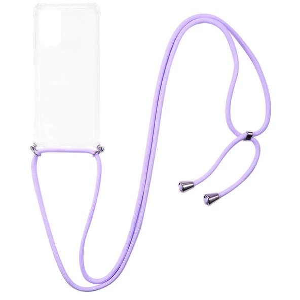 Samsung Galaxy Note 20 - Kılıf Şeffaf İp Askılı Koruyucu X-rop Kapak - Resim 6