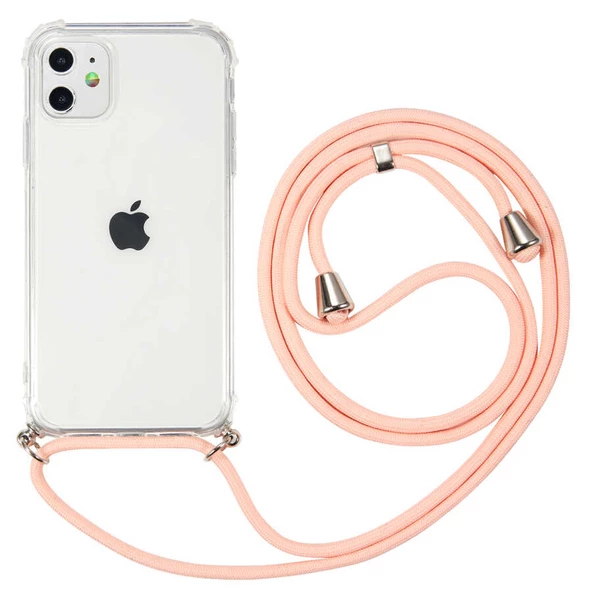 Apple iPhone 11 - Kılıf Şeffaf İp Askılı Koruyucu X-rop Kapak - 3