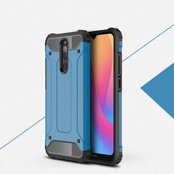 Xiaomi Redmi 8 - Kılıf Çift Katman Zırh Tank Crash Military Kapak