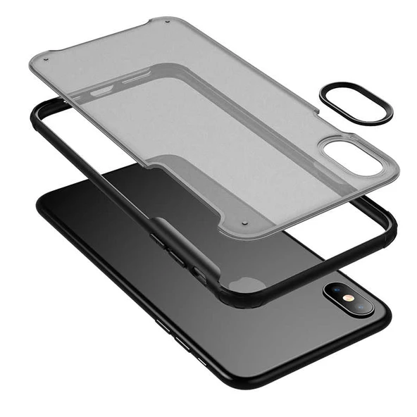 Apple iPhone X - Kılıf Koruyucu Sert Volks Kapak - 5