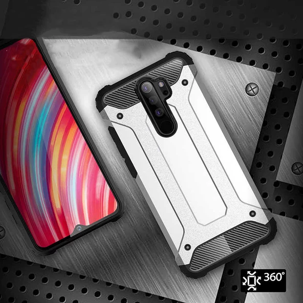 Xiaomi Redmi Note 8 Pro - Kılıf Çift Katman Zırh Tank Crash Military Kapak - 5