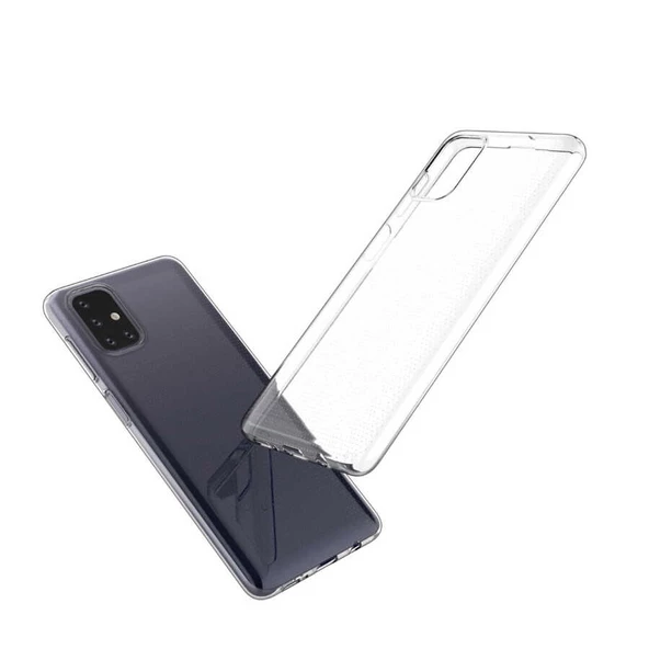 Samsung Galaxy M51 - Kılıf Şeffaf Soft Slim Fitt Süper Silikon Kapak - Resim 4