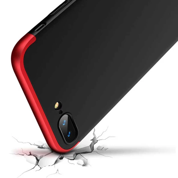 Apple iPhone 8 Plus - Kılıf Parmak izi Yapmayan 3 Parça Ays Kapak - Resim 5