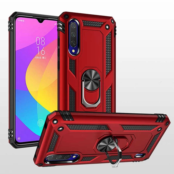 Xiaomi Mi A3 - Kılıf Yüzüklü Zırh Tank Vega Kapak - 2