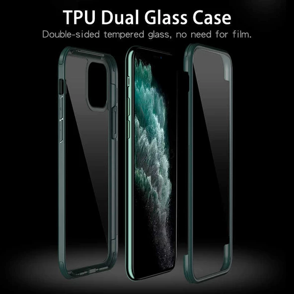 Apple iPhone 11 Pro Max - Kılıf 360 Full Koruma Ön Ve Arka Dor Kapak - 8