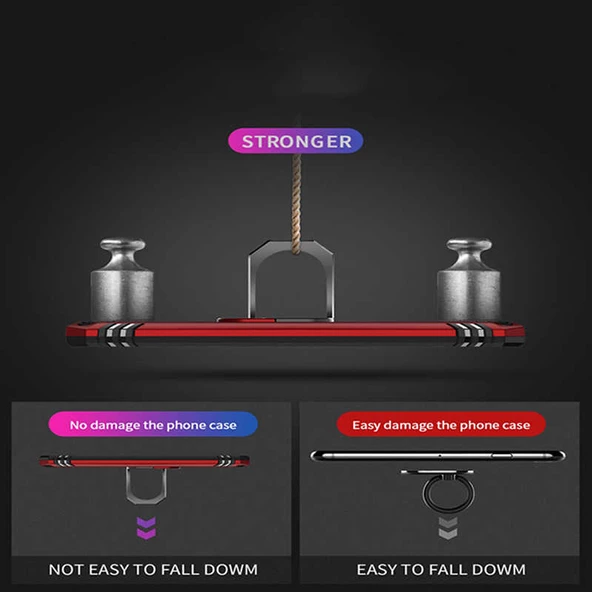 Xiaomi Mi A3 - Kılıf Yüzüklü Zırh Tank Vega Kapak - 6