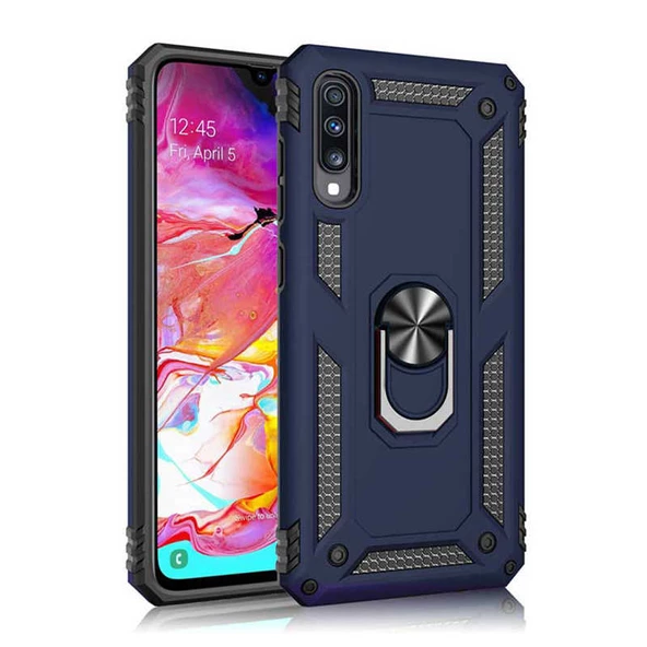 Samsung Galaxy A30S - Kılıf Yüzüklü Zırh Tank Vega Kapak