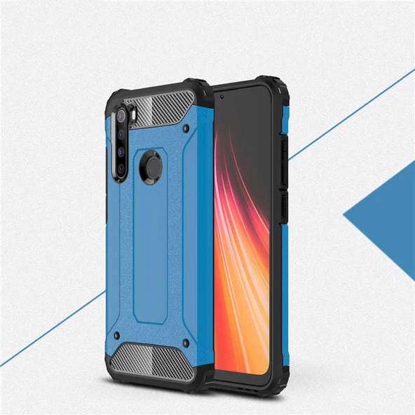 Xiaomi Redmi Note 8 - Kılıf Çift Katman Zırh Tank Crash Military Kapak