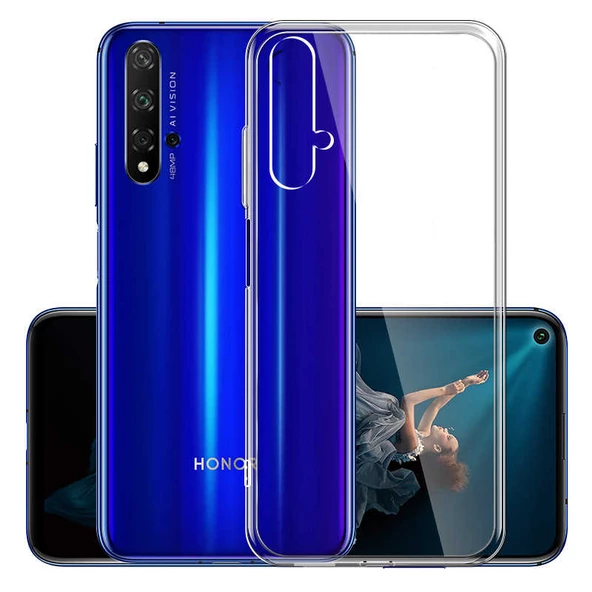 Huawei Honor 20 - Kılıf Şeffaf Soft Slim Fitt Süper Silikon Kapak